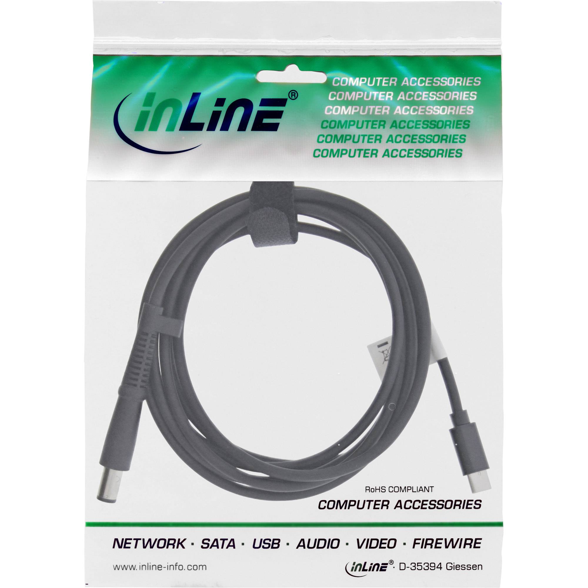 InLine USB-C zu HP Notebook (rund/groß) Ladekabel - 2m - DC 18 - 20 V - 3.25 A -
