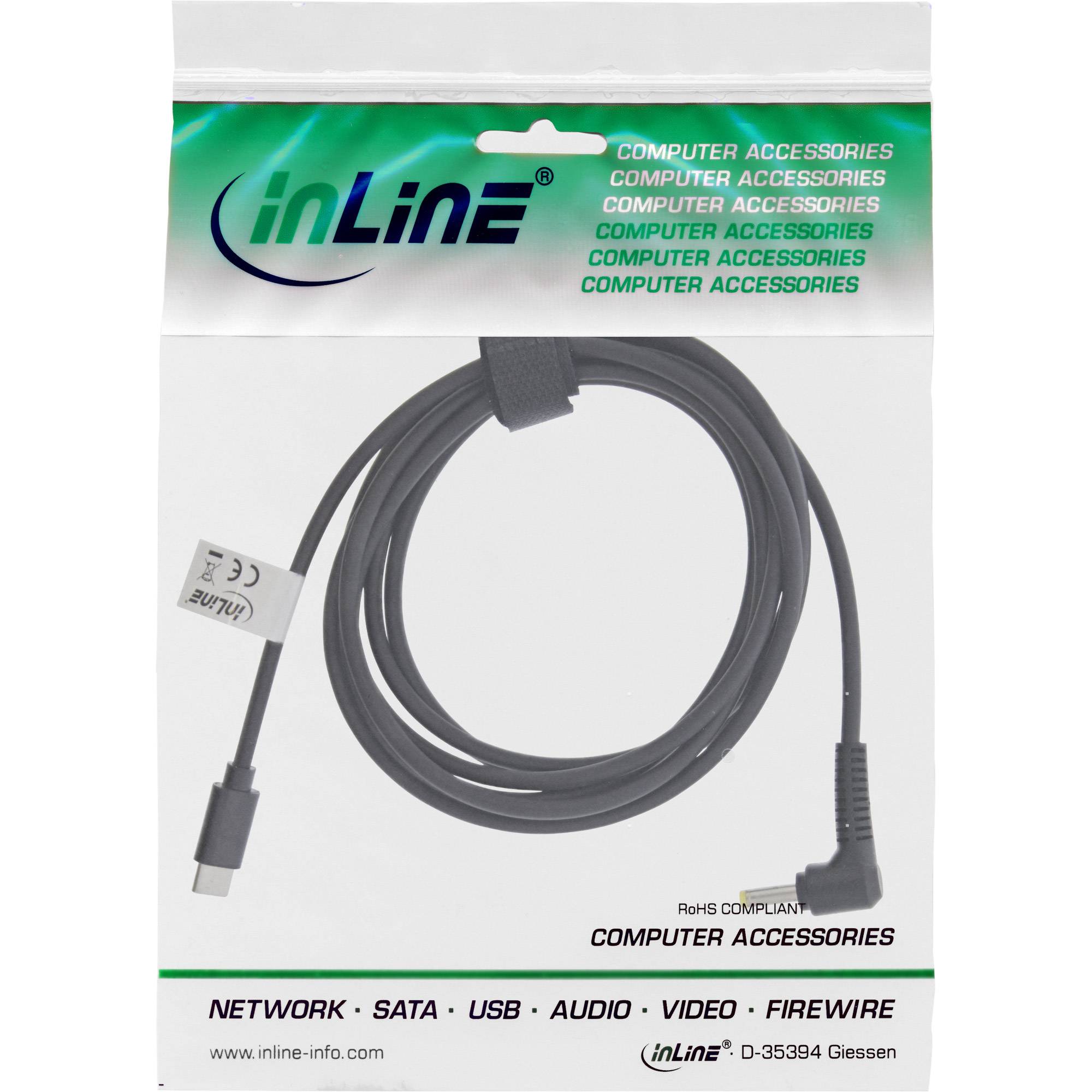 InLine USB-C zu BenQ/ASUS Notebook (rund/klein) Ladekabel - 2m - DC 18 - 20 V -