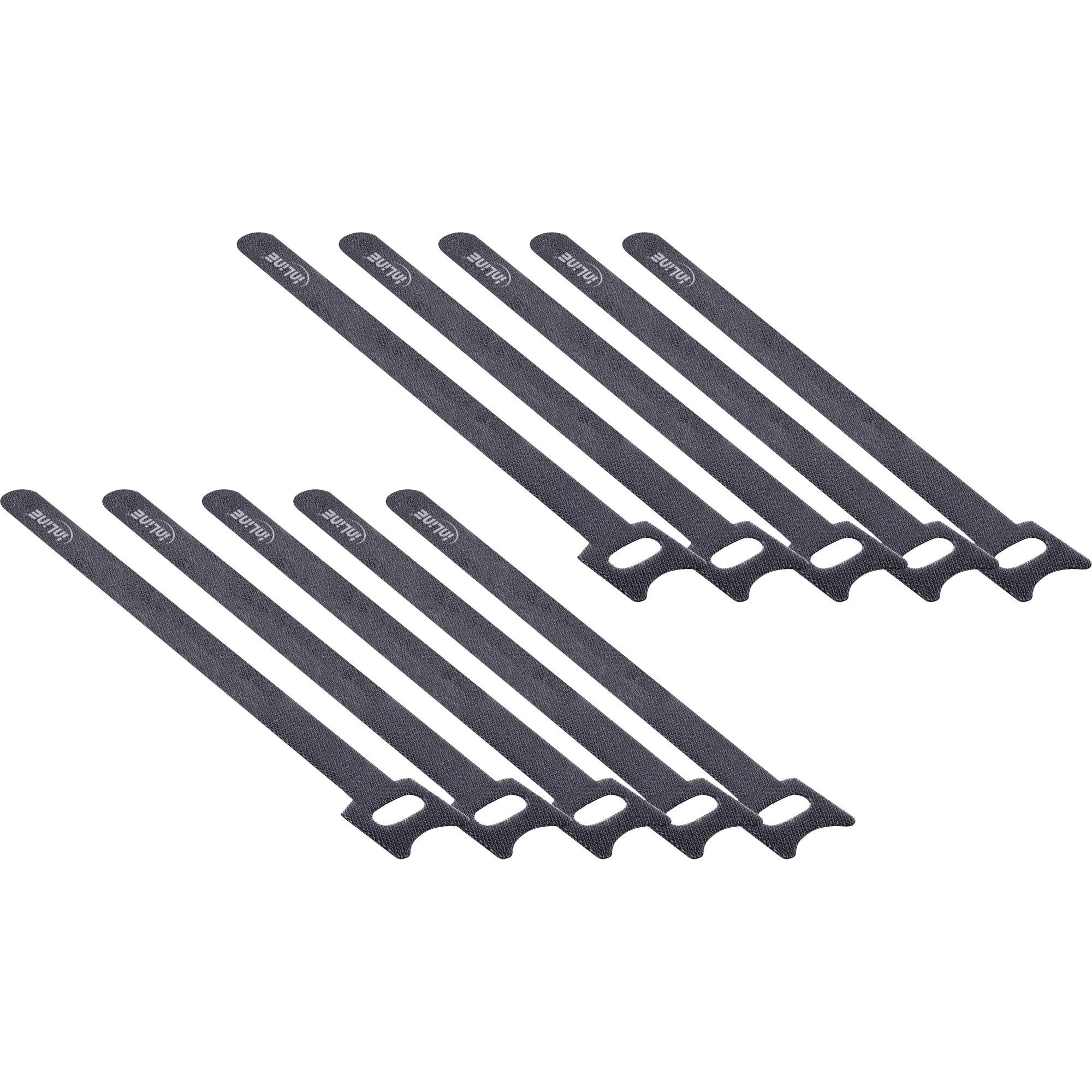 INLINE - Kabelbinder 180x12mm - Klett-Verschluss - 10er - schwarz