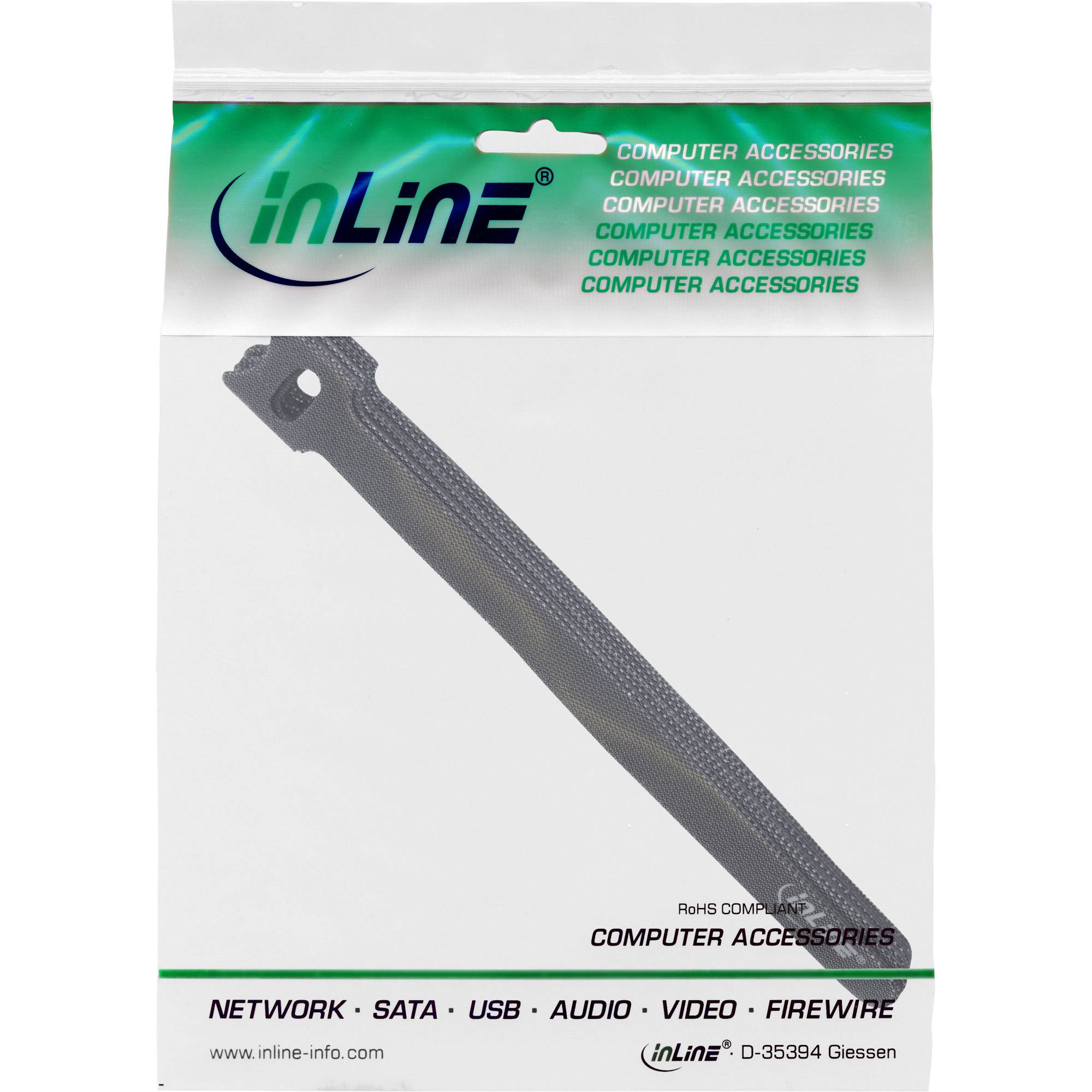 INLINE - Kabelbinder 180x12mm - Klett-Verschluss - 10er - schwarz