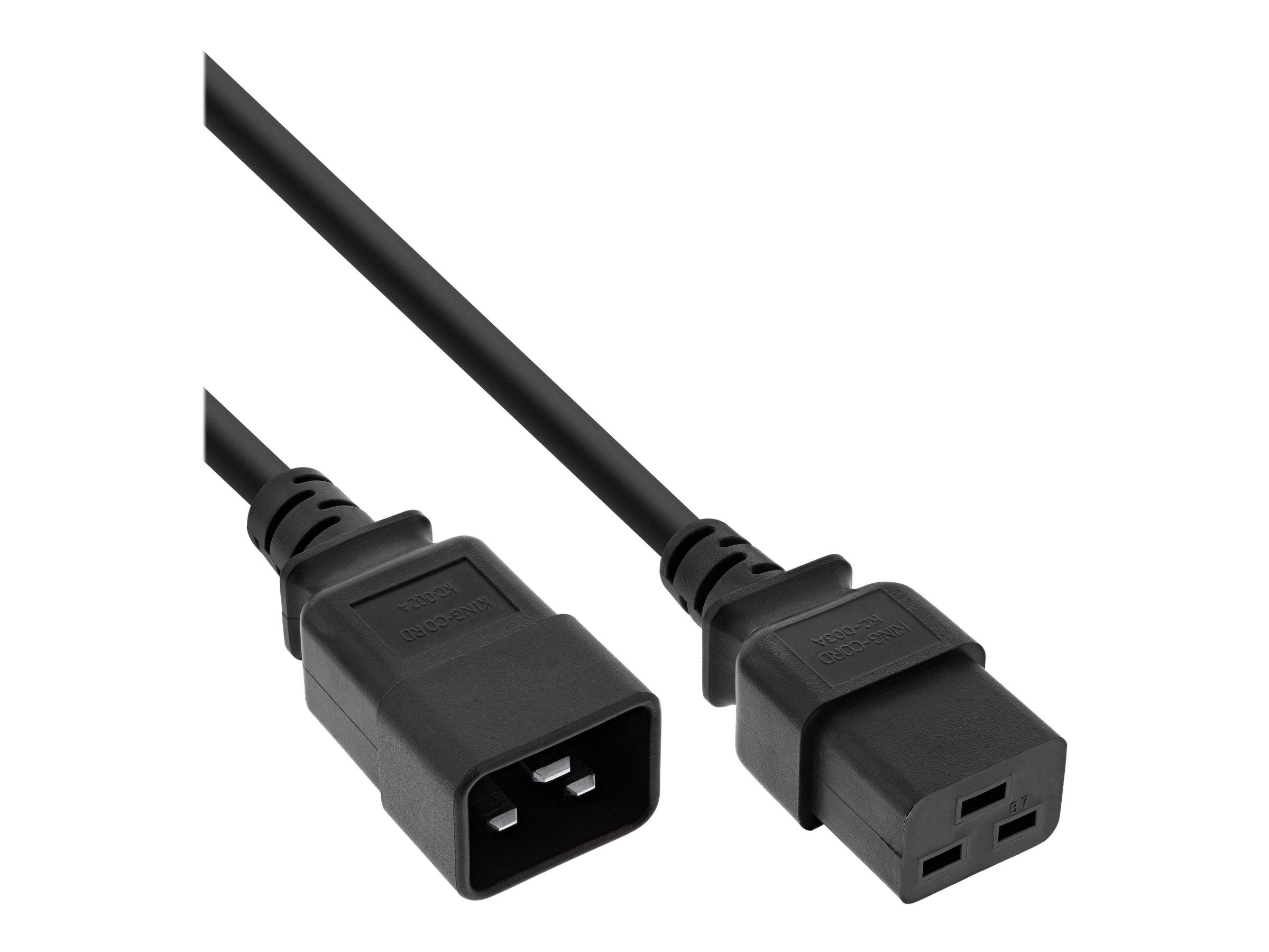 INLINE - Kaltgeräteverlängerung 16A - C19 auf C20 - 0,3m