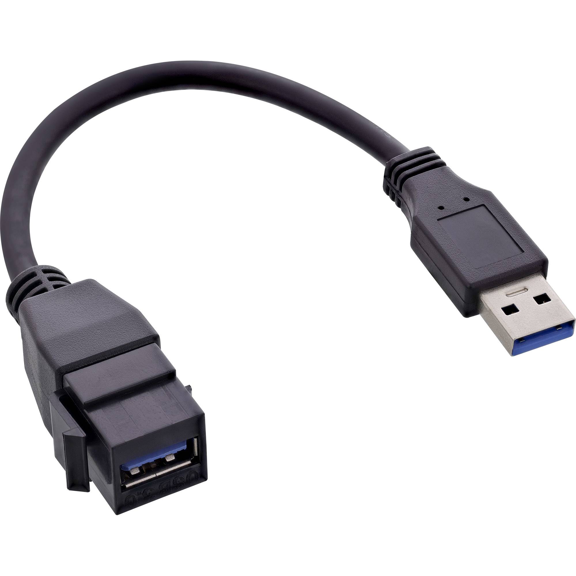 INLINE - USB 3.2 Gen1 Adapterkabel - USB A Stecker / Keystone Buchse - 0,2m