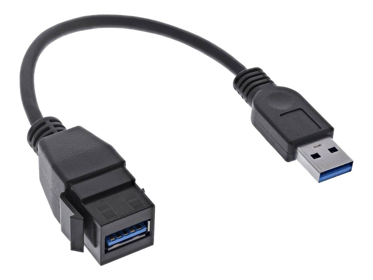 INLINE - USB 3.2 Gen1 Adapterkabel - USB A Stecker / Keystone Buchse - 0,2m