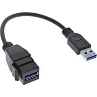 INLINE - USB 3.2 Gen1 Adapterkabel - USB A Stecker / Keystone Buchse - 0,2m