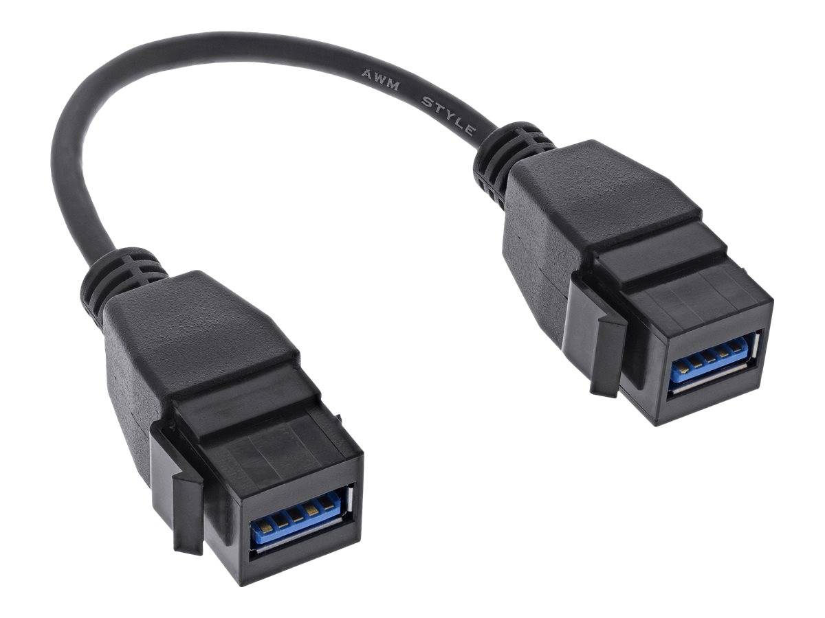 INLINE - USB 3.2 Gen1 2x Keystone Adapterkabel - 2x USB A Keystone Buchse - 0,2m