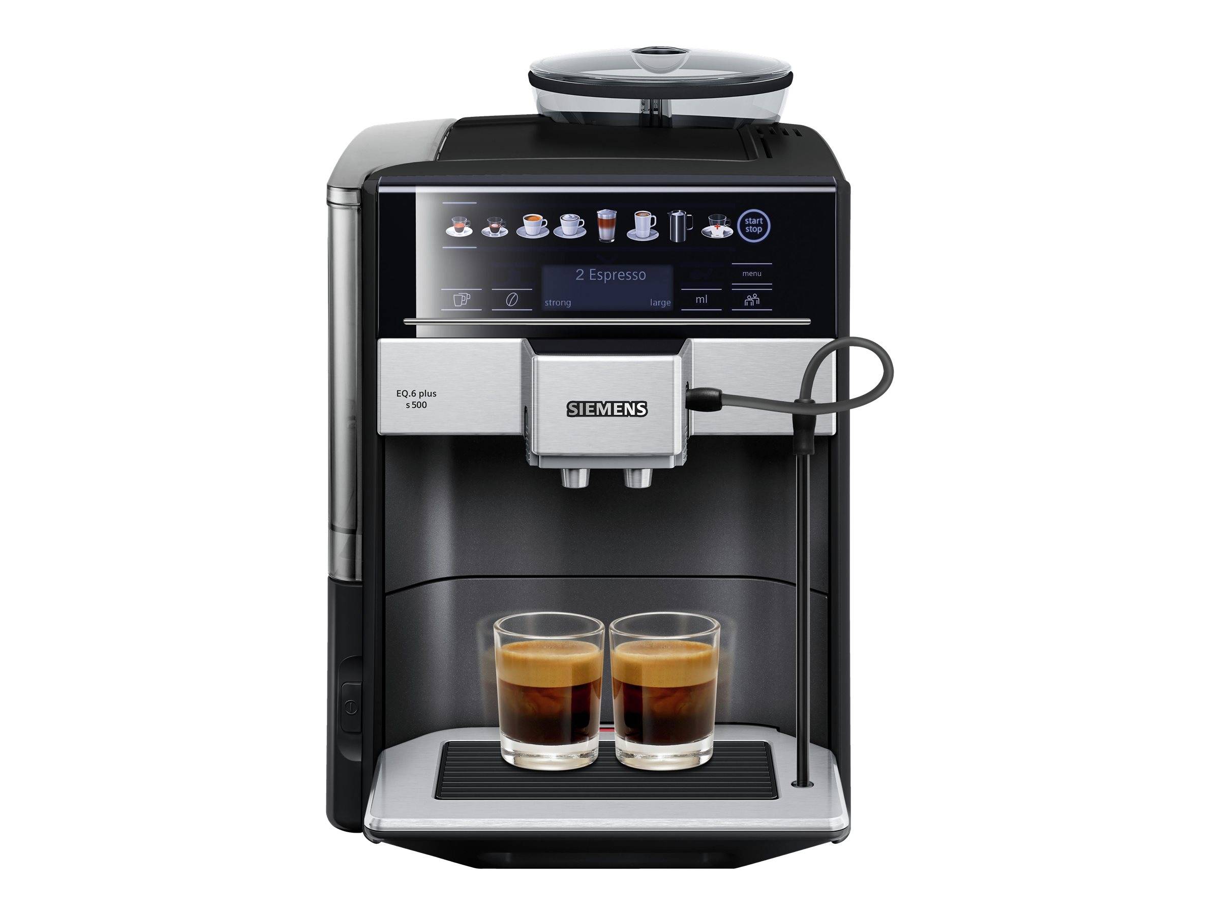 Siemens EQ.6 plus s500 TE655319RW - Automatische Kaffeemaschine mit Cappuccinatore - 19 bar - Schwarz