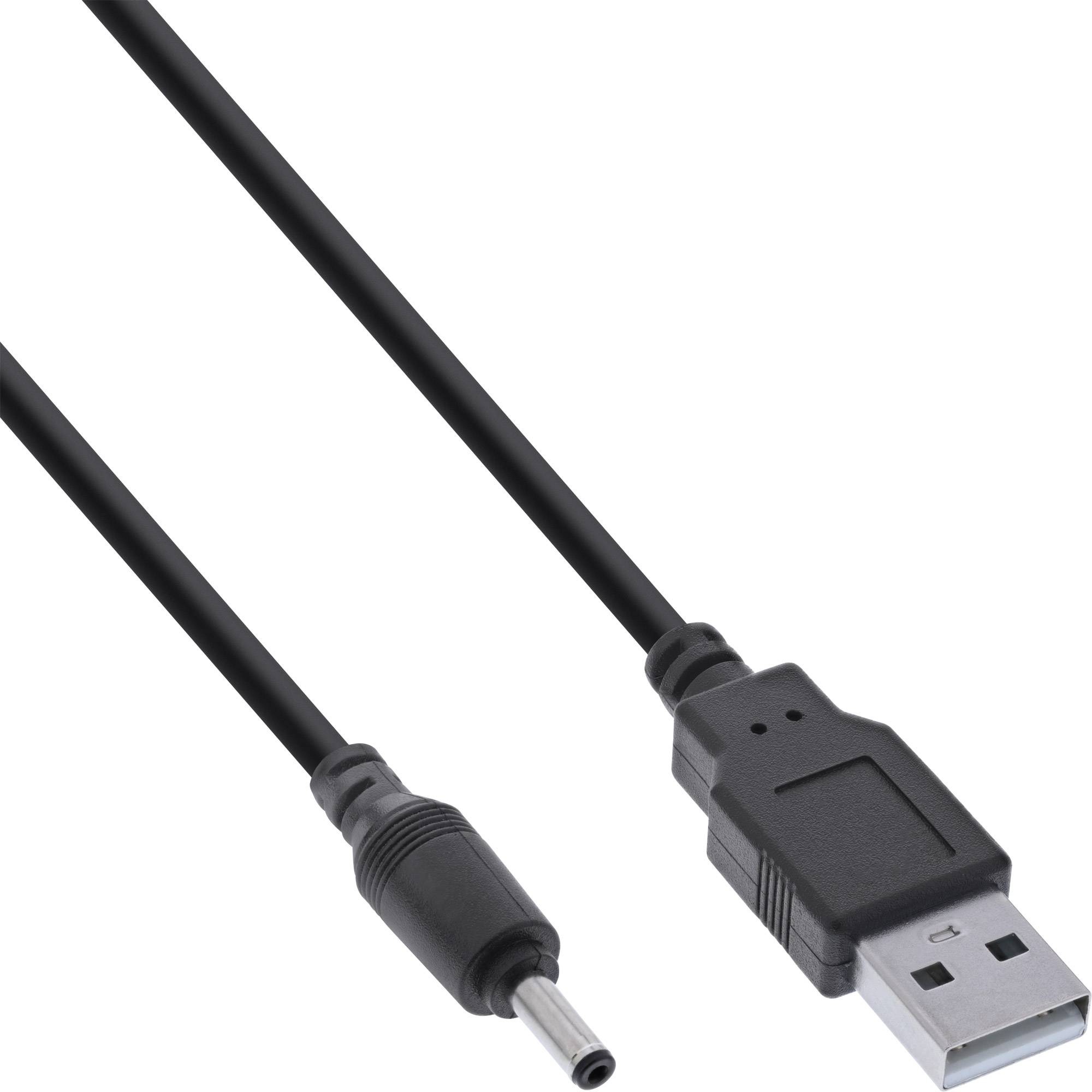 INLINE - USB DC Stromadapterkabel - USB A Stecker zu DC 3,5x1,35mm 2m