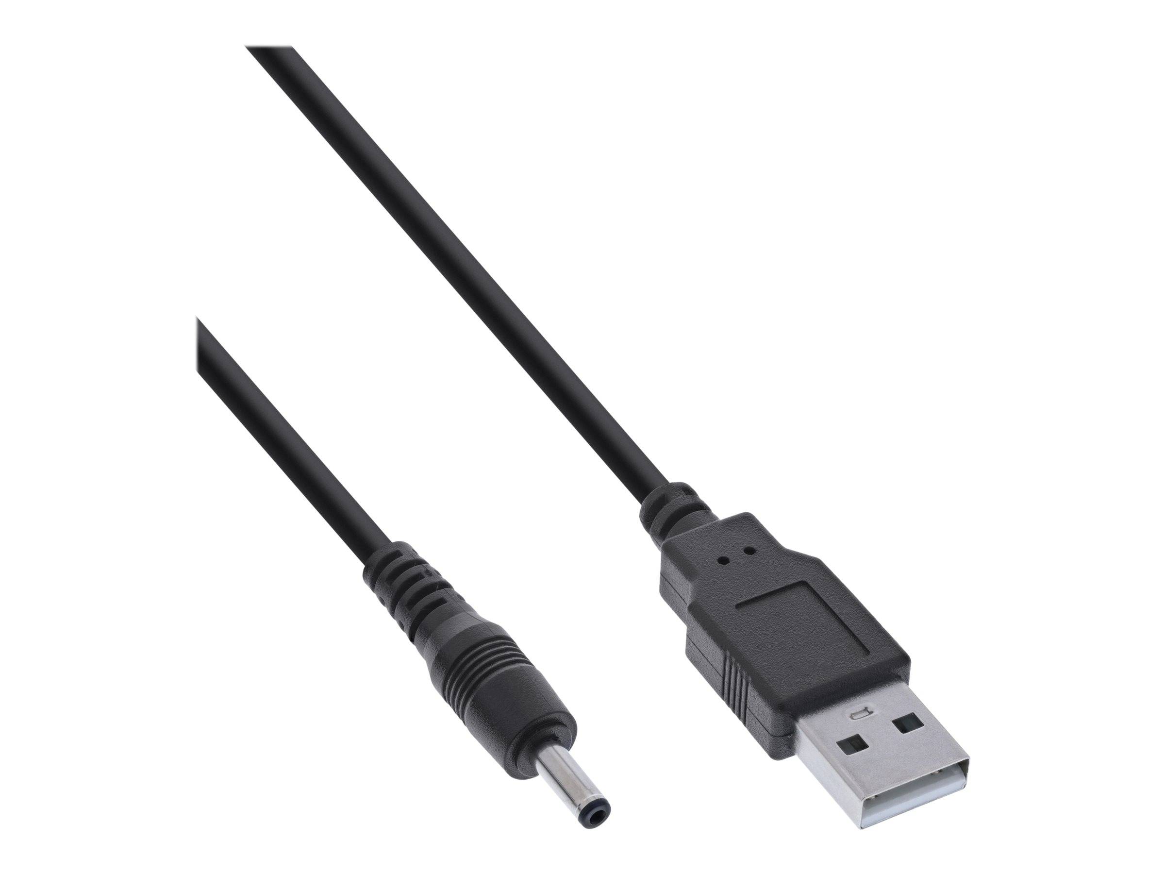 INLINE - USB DC Stromadapterkabel - USB A Stecker zu DC 3,5x1,35mm 2m