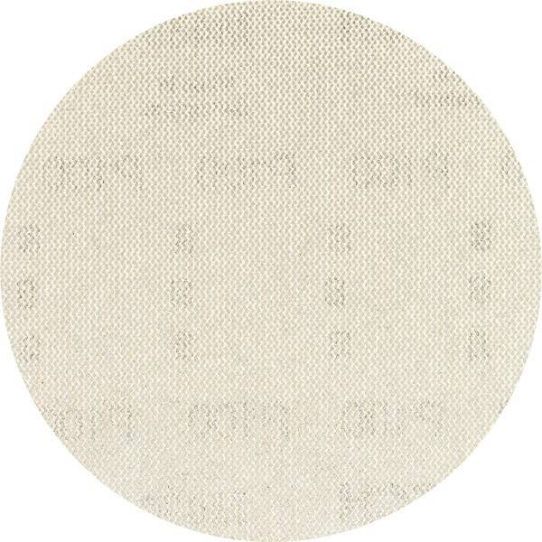 Kreisförmige, strukturierte beige Gewebeprobe mit einem gewebten Muster, die Material und Farbe präsentiert.