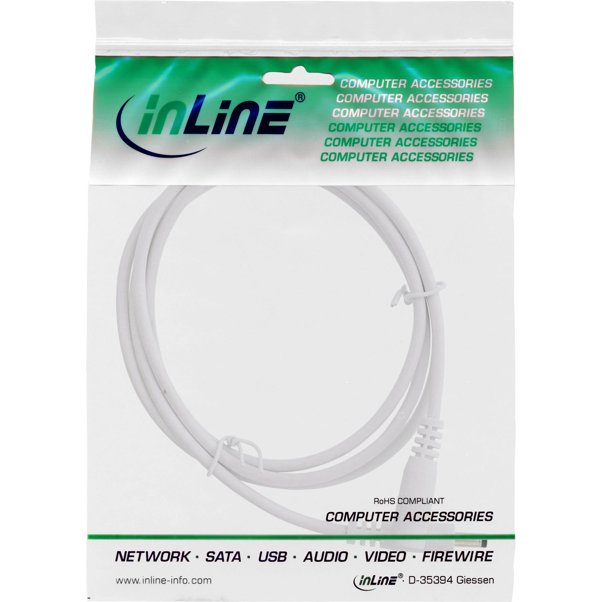 INLINE - Verlängerungskabel - DC Stecker 4,0x1,7mm - weiß - 2m