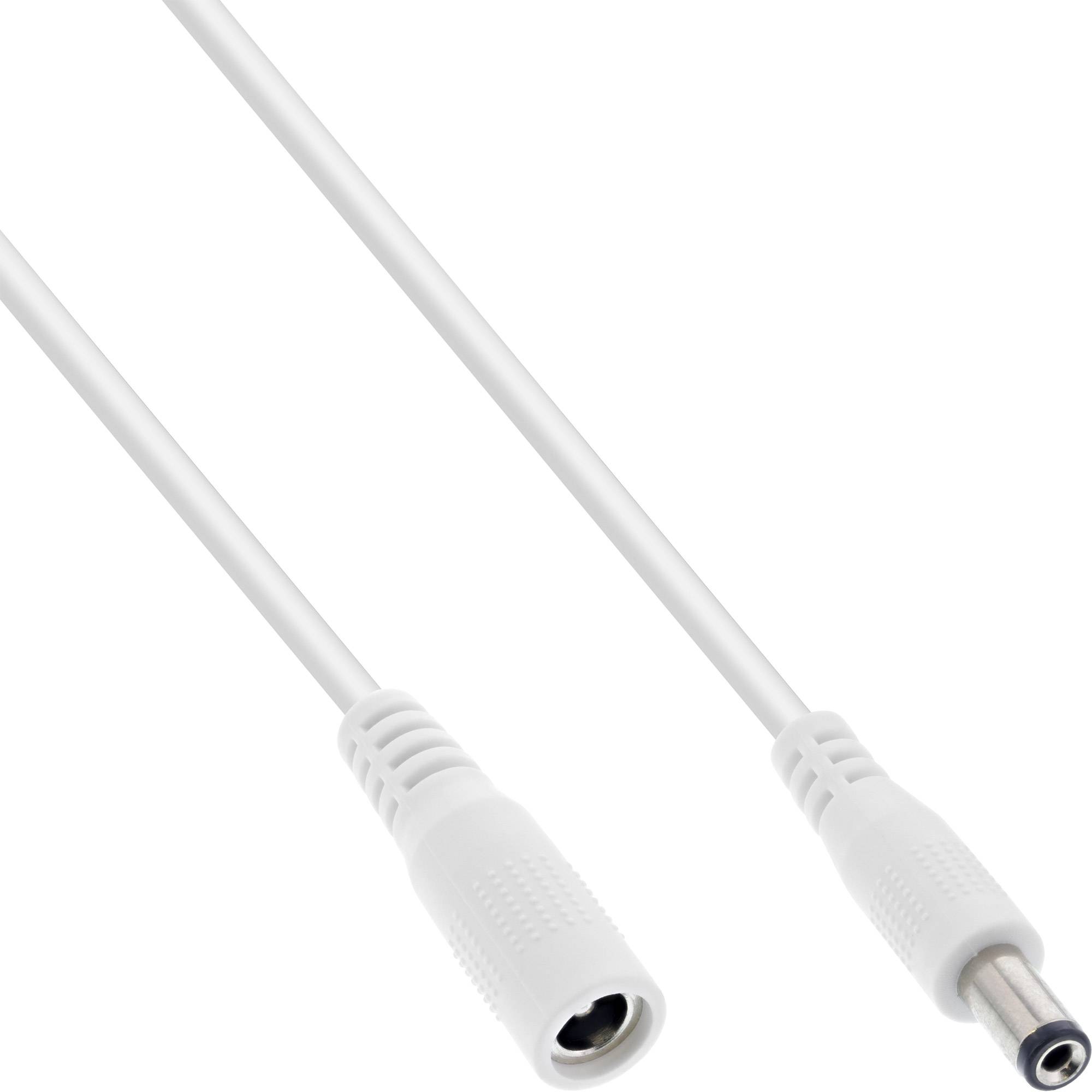 INLINE - DC Verlängerungskabel - DC Stecker/Buchse 5,5x2,1mm - AWG 18 - weiß 0,5m