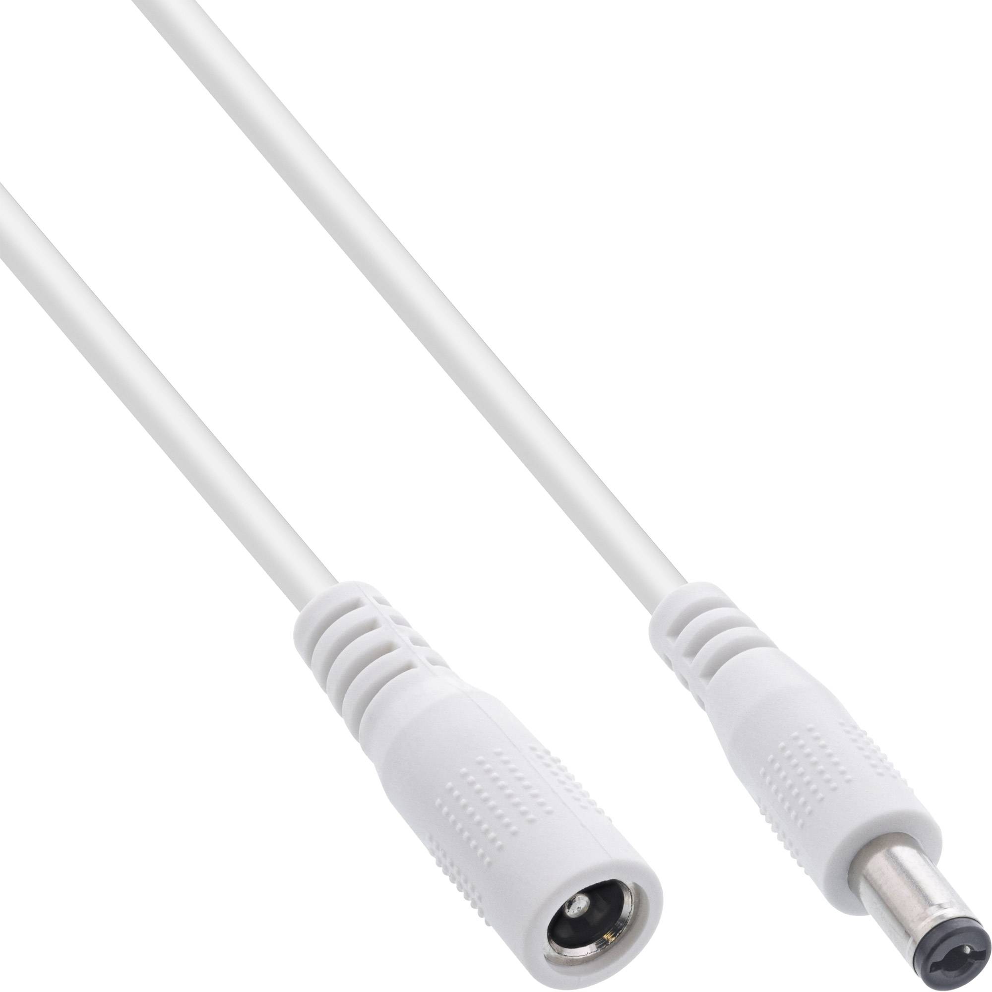 INLINE - DC Verlängerungskabel - DC Stecker/Buchse 5,5x2,1mm - AWG 18 - weiß 5m
