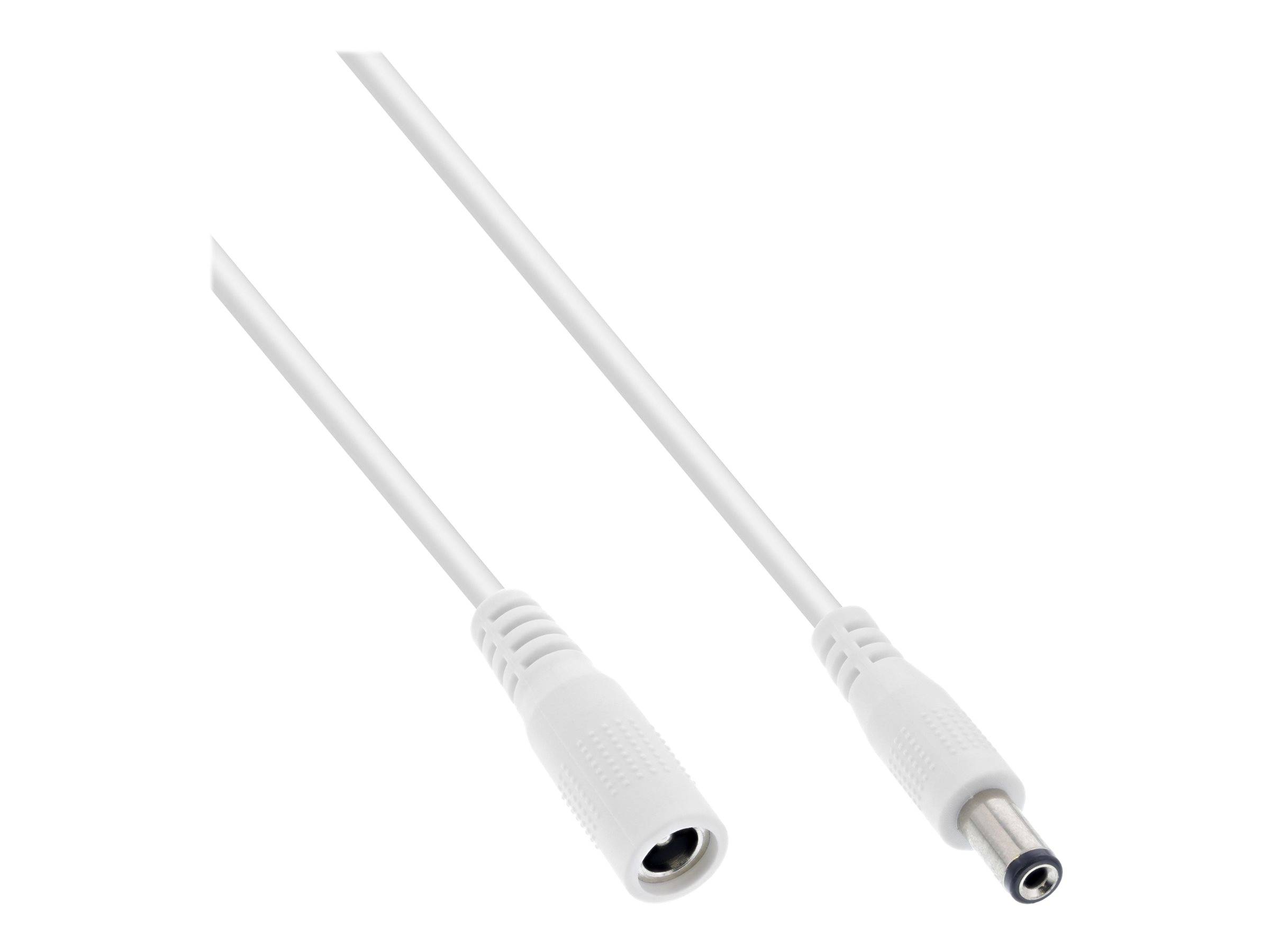 InLine Verlängerungskabel - DC Stecker 5,5x2,1mm - weiß - 3m - zu Gleichstromste
