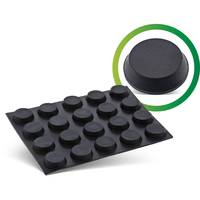 INLINE - Gummipads - 12mm - 20er Pack - schwarz - flach - selbstklebend