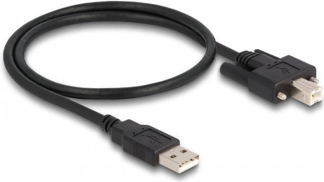 Delock USB-Kabel - USB (M) zu USB Typ B (M) - schraubbar - USB 2.0 - 50 cm - Sch
