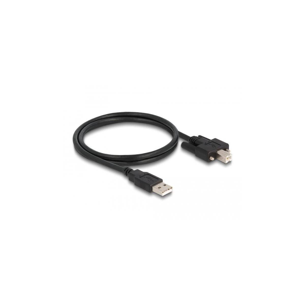 Delock USB-Kabel - USB (M) zu USB Typ B (M) - USB 2.0 - 1 m - Daumenschrauben -