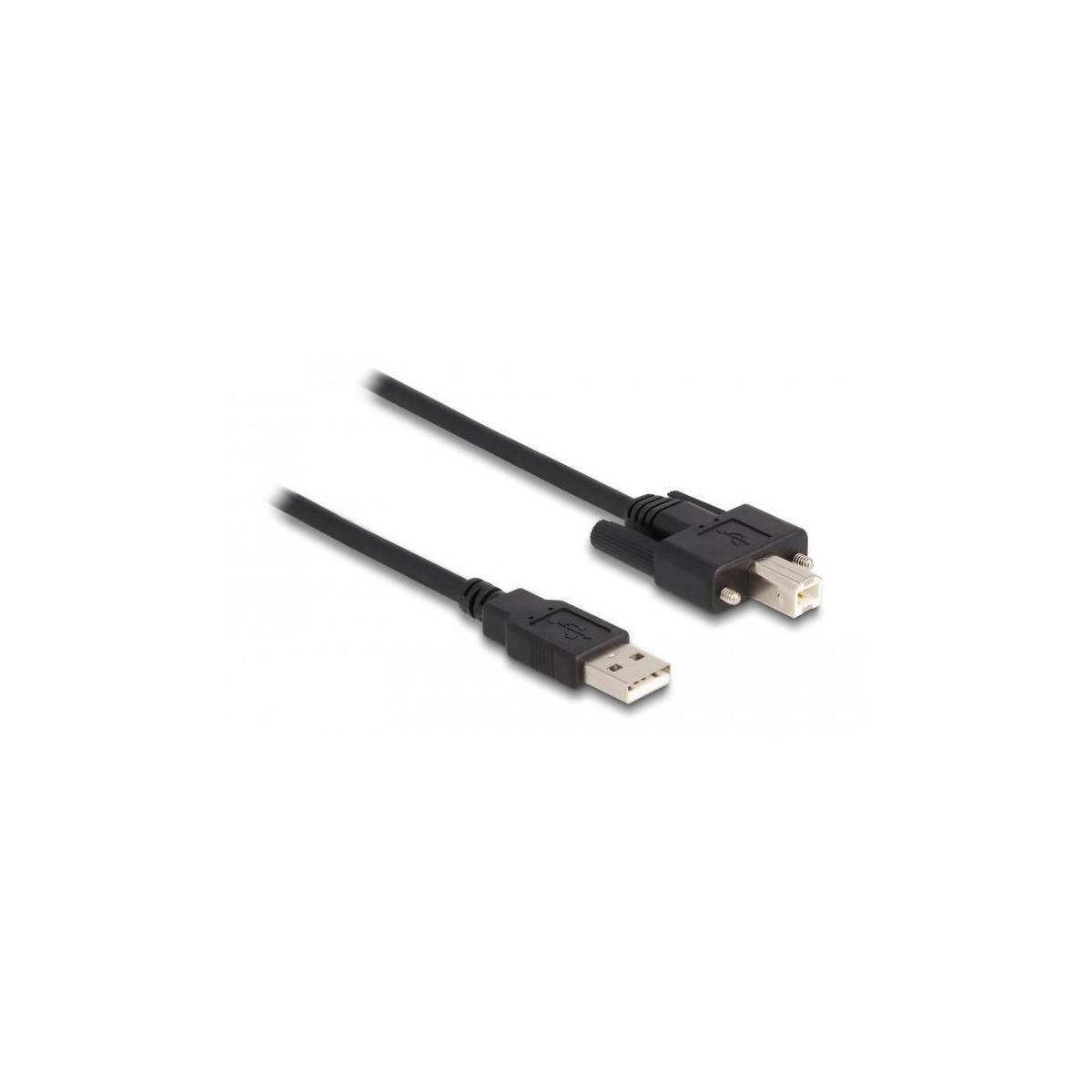 Delock USB-Kabel - USB (M) zu USB Typ B (M) - USB 2.0 - 2 m - Daumenschrauben -
