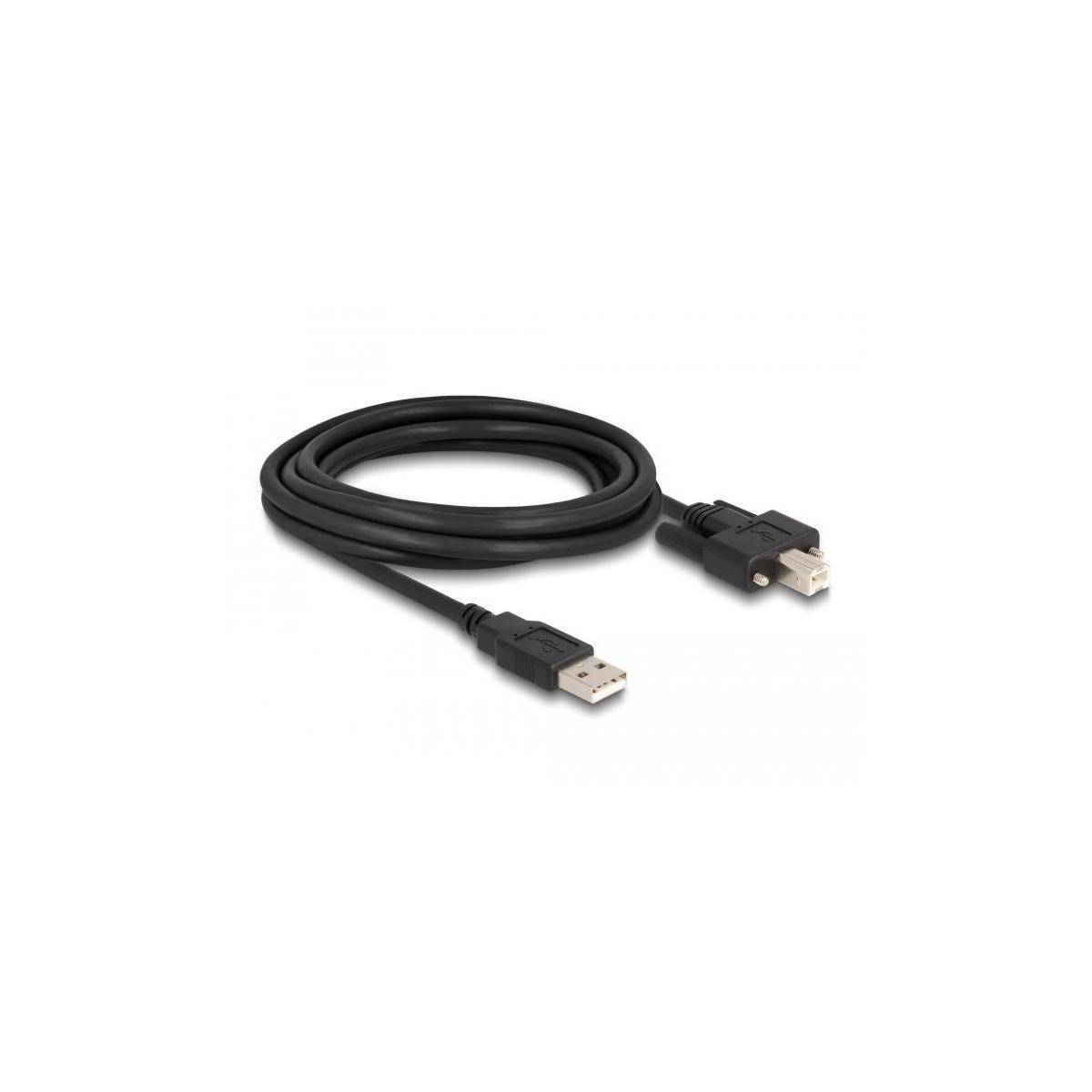 Delock USB-Kabel - USB (M) zu USB Typ B (M) - USB 2.0 - 3 m - Daumenschrauben -