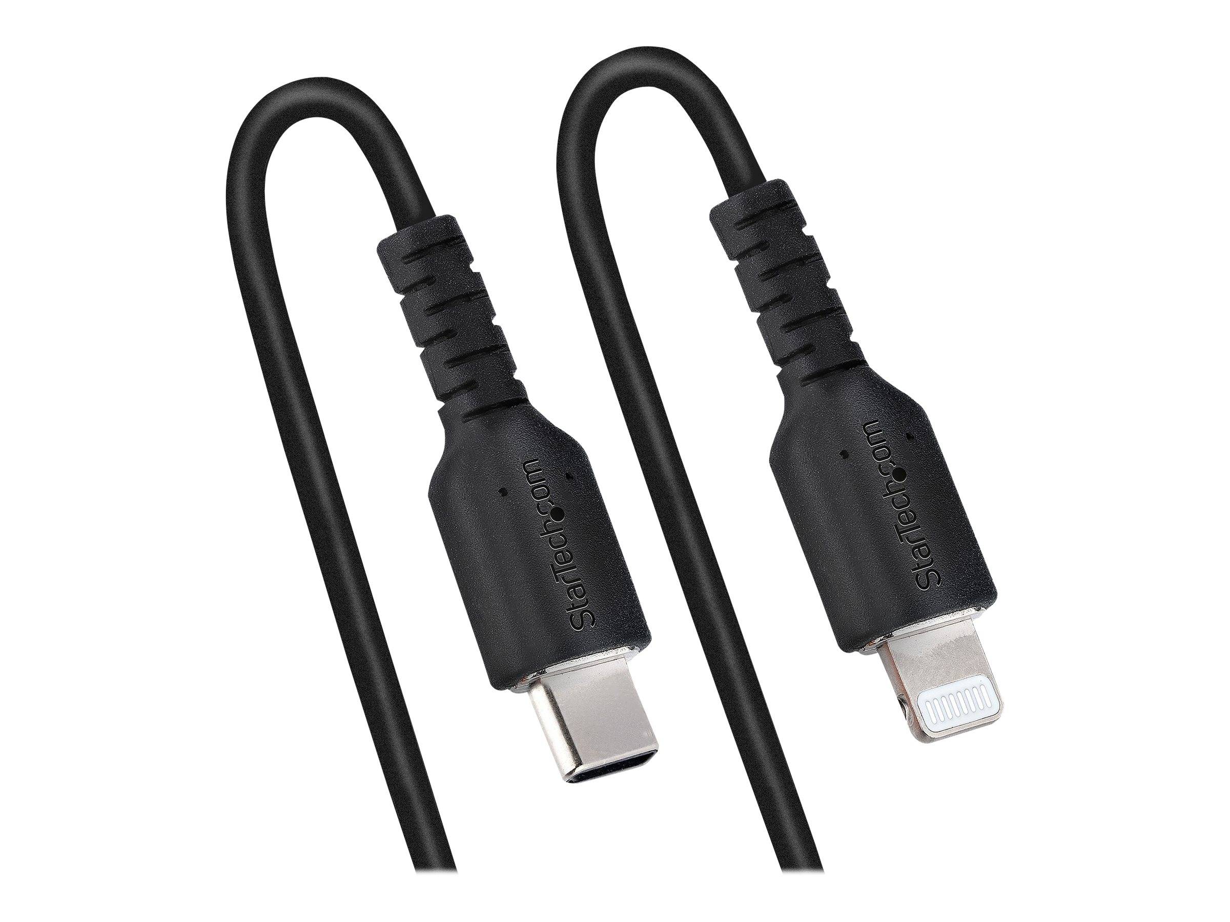 StarTech.com 1m USB C auf Lightning Kabel, spiralkabel, MFi-zertifiziert, Schnellladekabel für iPhone/iPad/iPod , schwar
