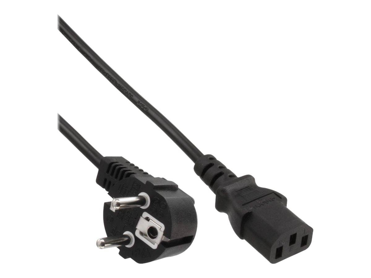 INLINE - 60er Bulk-Pack Netzkabel - Schutzkontakt gew. auf Kaltgerätest. C13 - 0,5m