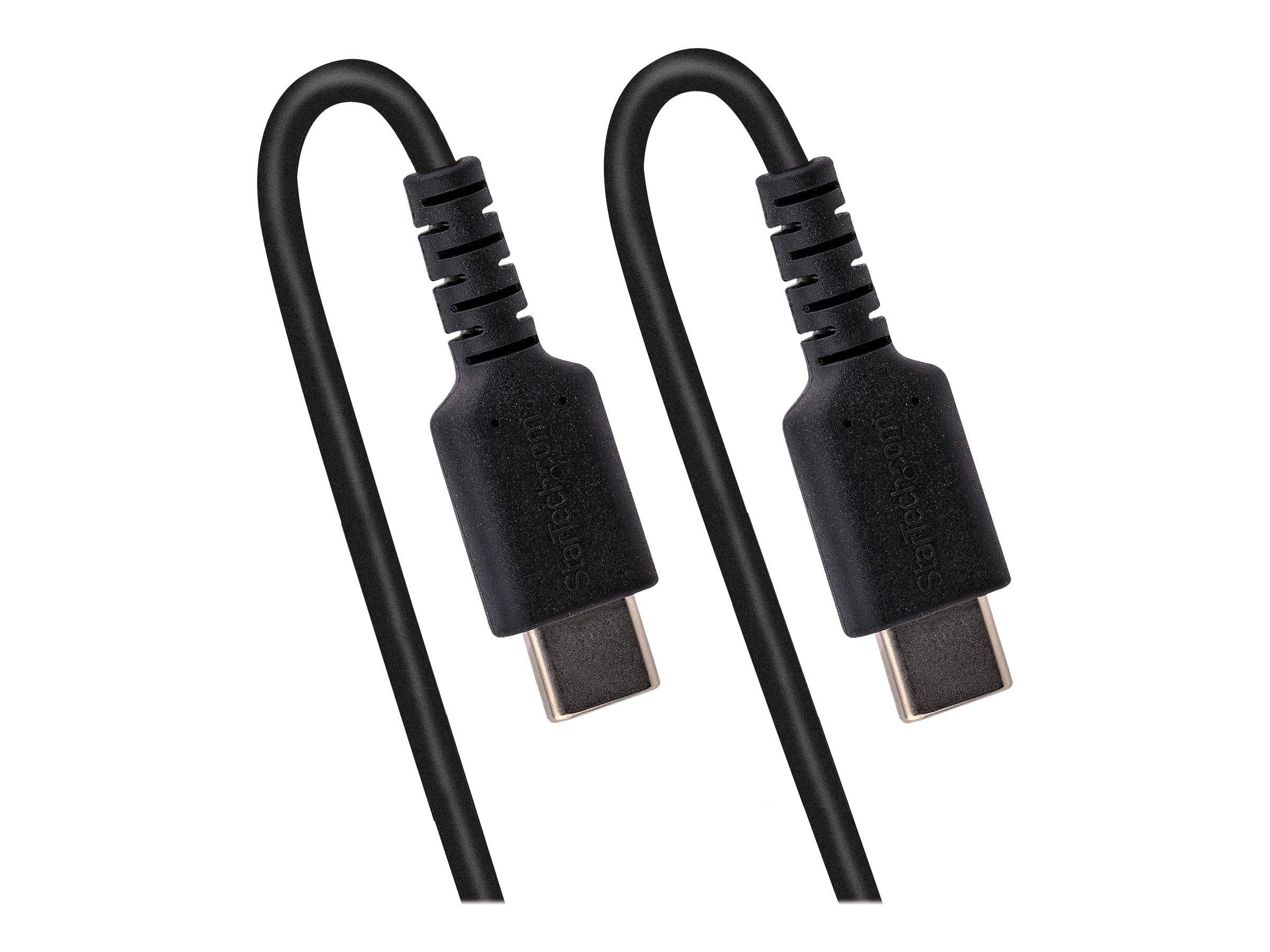 StarTech.com 50cm USB C auf USB C Kabel, hochbelastbares Spiralkabel zum Laden und Synchronisieren, USB C 2.0 Kabel, rob