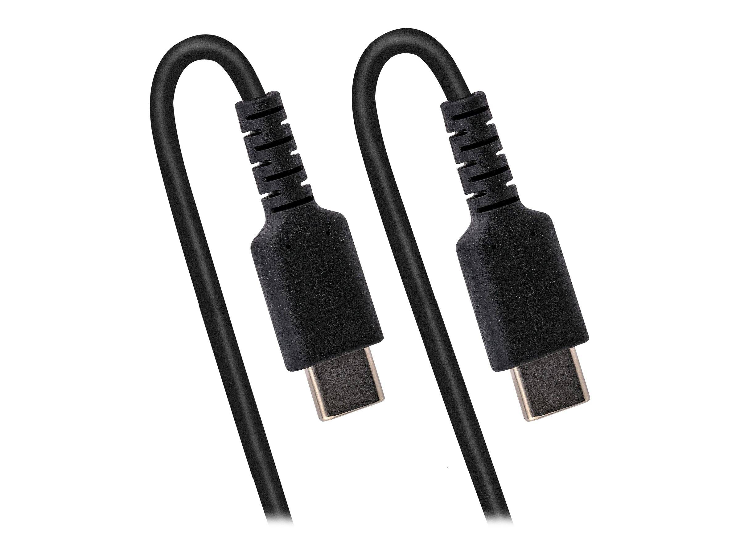 StarTech.com 50cm USB C auf USB C Kabel, hochbelastbares Spiralkabel zum Laden und Synchronisieren, USB C 2.0 Kabel, rob