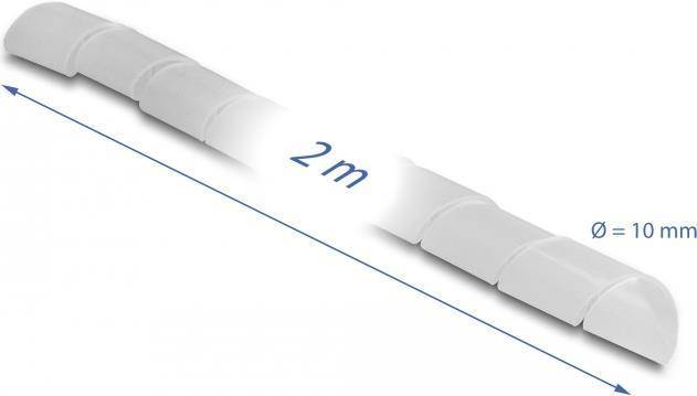 Delock Spiralkabelwicklung - 2 m - durchsichtig - Spiral Hose flexible 2 m x 10