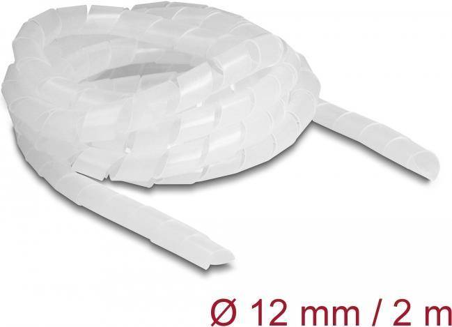 Delock Spiralkabelwicklung - 2 m - durchsichtig - Spiral Hose flexible 2 m x 12