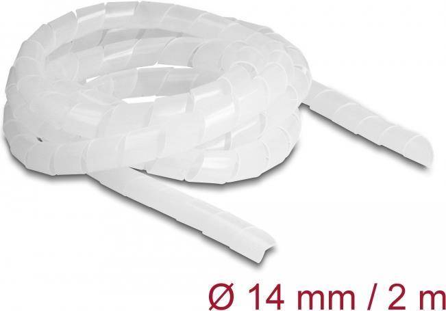Delock Spiralkabelwicklung - 2 m - durchsichtig - Spiral Hose flexible 2 m x 14