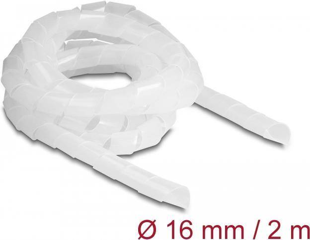 Delock Spiralkabelwicklung - 2 m - durchsichtig - Spiral Hose flexible 2 m x 16