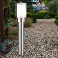 Gartenlampen Aussen silber Aussenlampe Stehleuchte Wegeleuchten Außen Modern, Edelstahl Metall weiß klar, IP54, 1x E27, DxH 12x50 cm, 2er Set Gartenlampen Aussen silber Aussenlampe Stehleuchte Wegeleuchten Außen Modern, Edelstahl Metall weiß klar, IP54, 1x E27, DxH 12x50 cm, 2er Set