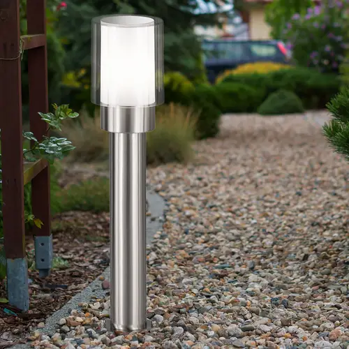 Gartenlampen Aussen silber Aussenlampe Stehleuchte Wegeleuchten Außen Modern, Edelstahl Metall weiß klar, IP54, 1x E27, DxH 12x50 cm Gartenlampen Aussen silber Aussenlampe Stehleuchte Wegeleuchten Außen Modern, Edelstahl Metall weiß klar, IP54, 1x E27, DxH 12x50 cm