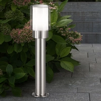 Gartenlampen Aussen silber Aussenlampe Stehleuchte Wegeleuchten Außen Modern, Edelstahl Metall weiß klar, IP54, 1x E27, DxH 12x50 cm, 2er Set Gartenlampen Aussen silber Aussenlampe Stehleuchte Wegeleuchten Außen Modern, Edelstahl Metall weiß klar, IP54, 1x E27, DxH 12x50 cm, 2er Set