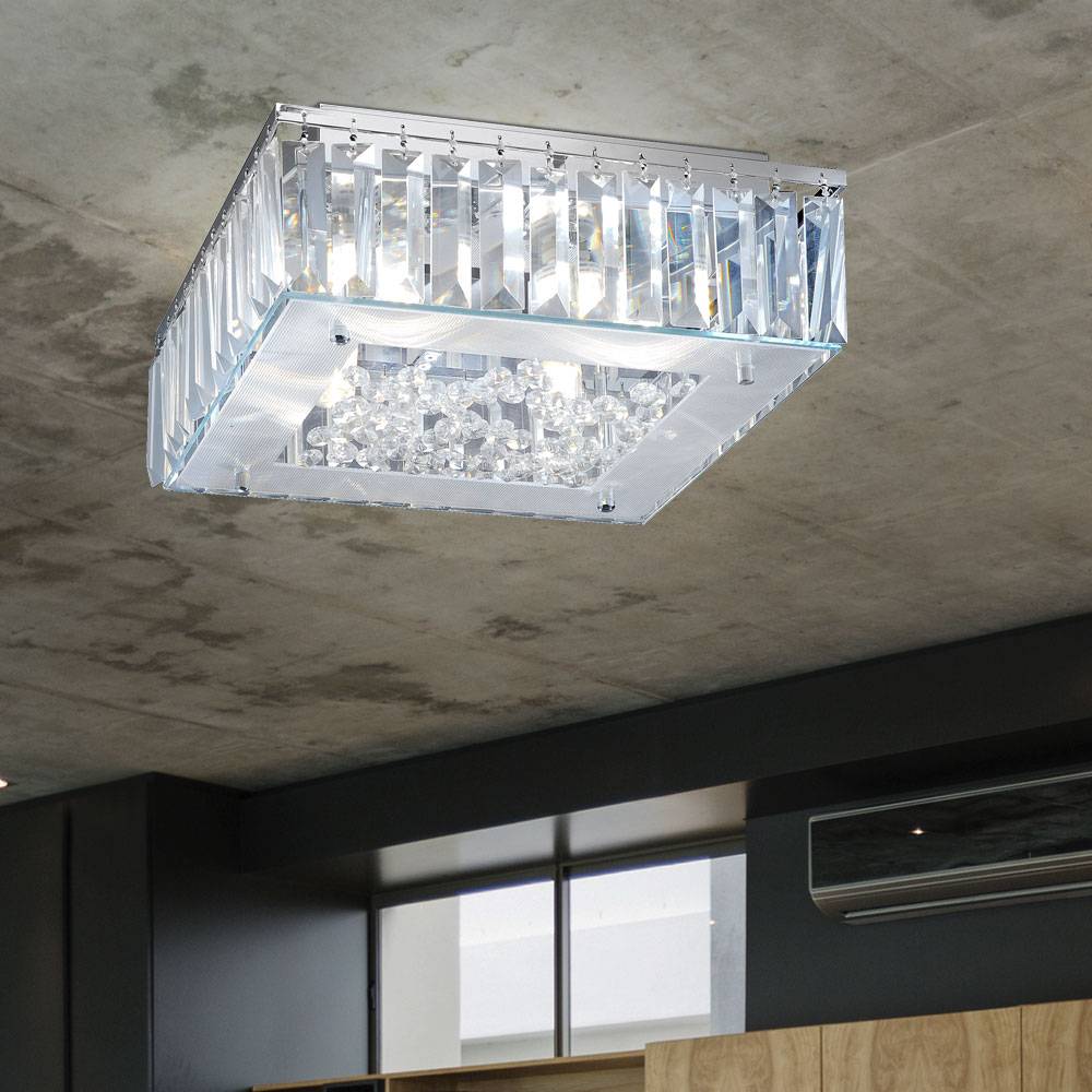 LED 14 Watt Decken Lampe Chrom Leuchte Beleuchtung 4xG9 warmweiß