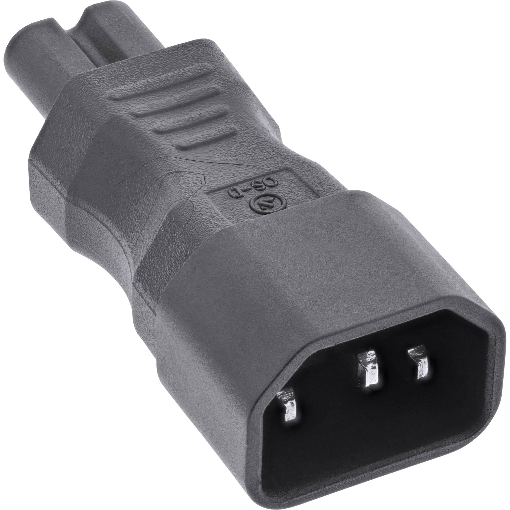 INLINE - Netzadapter IEC 60320 C14 / C7 - 3pol. Kaltgeräte zu 2pol.