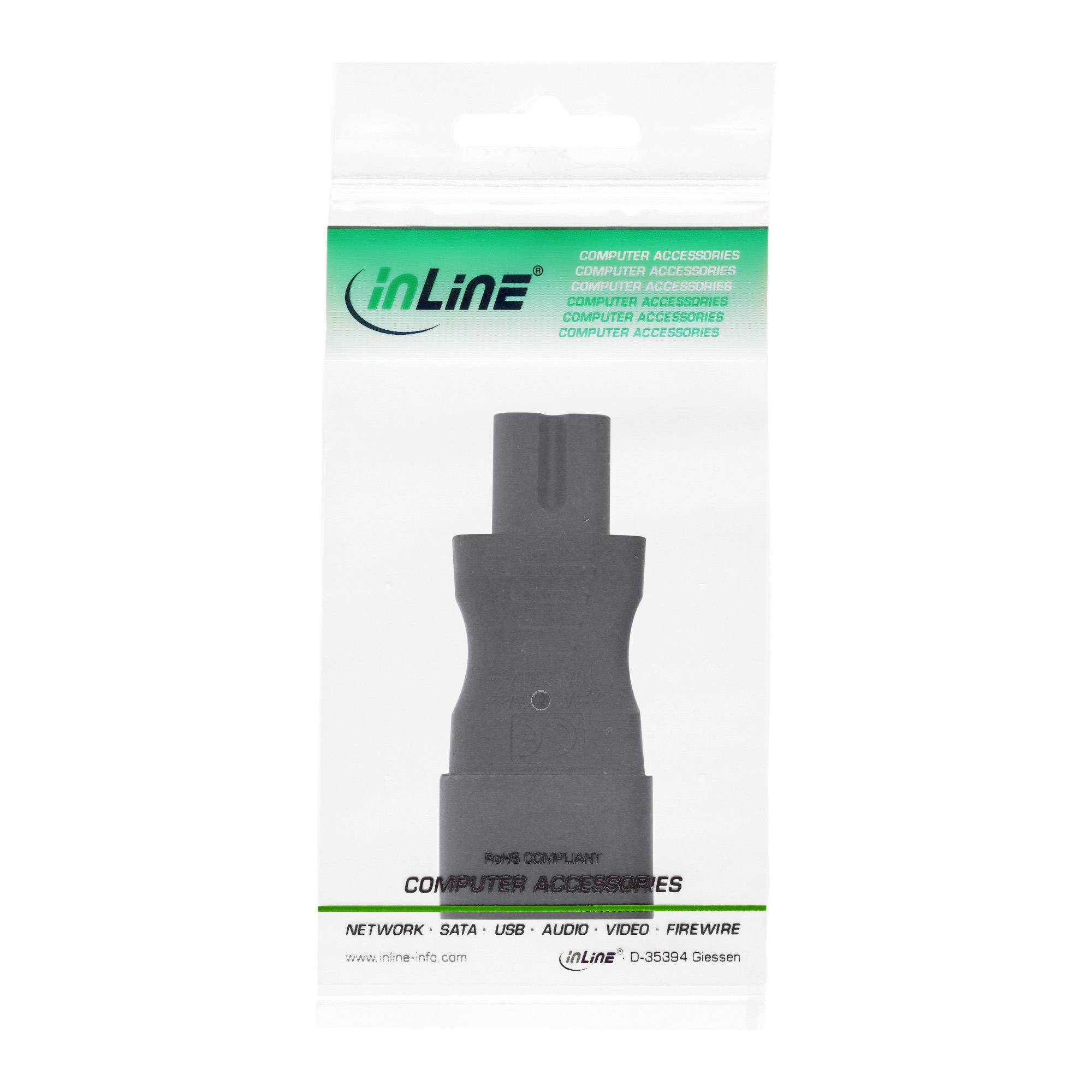 INLINE - Netzadapter IEC 60320 C14 / C7 - 3pol. Kaltgeräte zu 2pol.