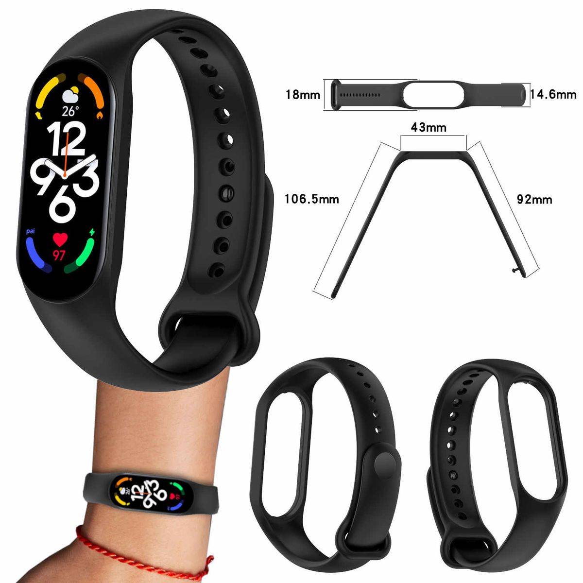 Für Xiaomi Mi 7 / 7NFC / 6 / 6NFC / 5 / 5NFC / Amazfit Band 5 Schwarz
