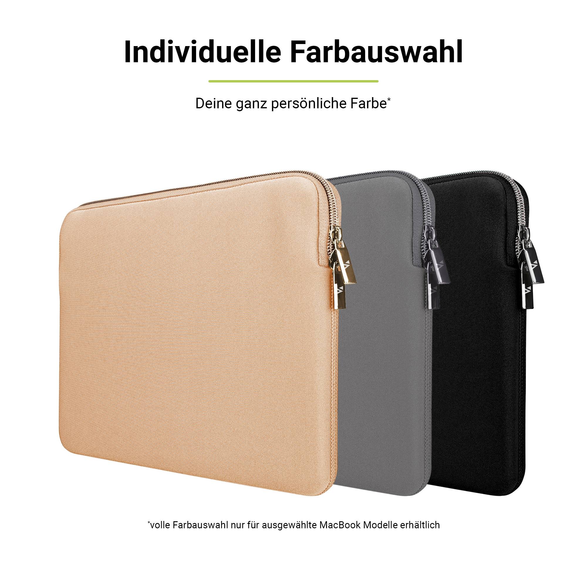 Neoprene Sleeve, Tasche mit Reißverschluss, Webpelz, extra Schutzrand