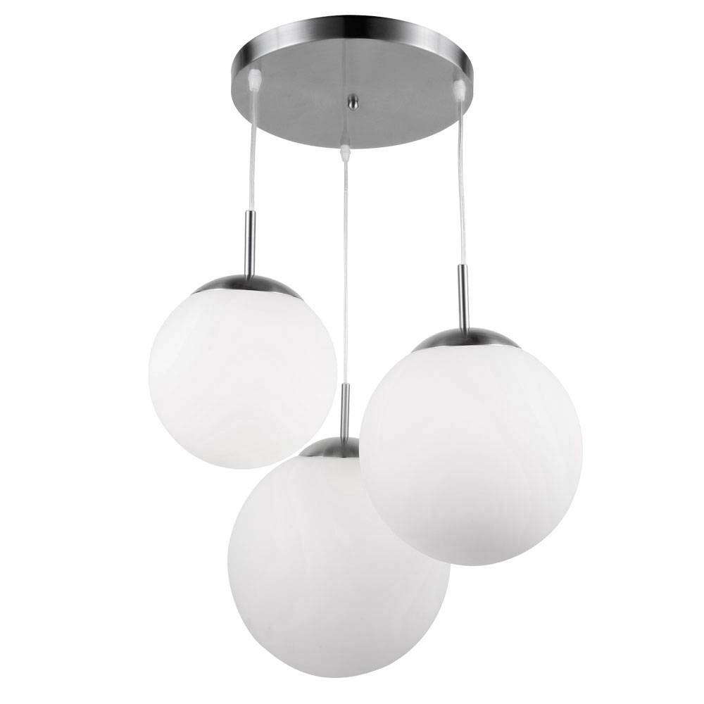 Hängelampe Wohnzimmerleuchte Kugel Pendelleuchte Glas mit unterschiedlich großen Lampenschirmen, Metall, 3x LED 8 W 806lm warmweiß, DxH 52x80 cm