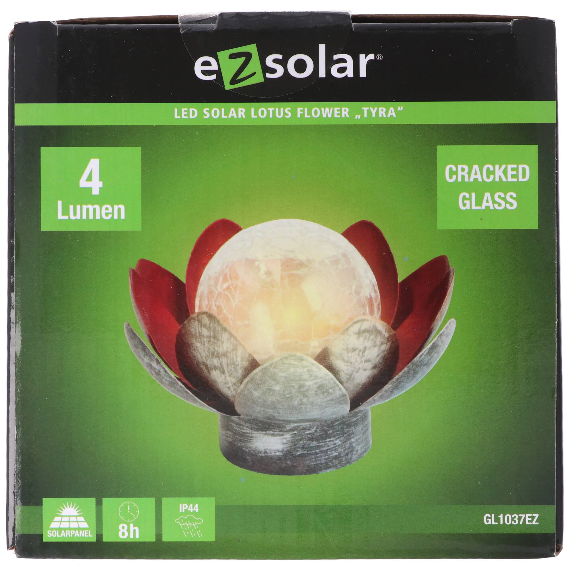 Lotusblume Solar LED Gartenlicht Mini mit einer warmweißen LED, Solarpanel und Akku