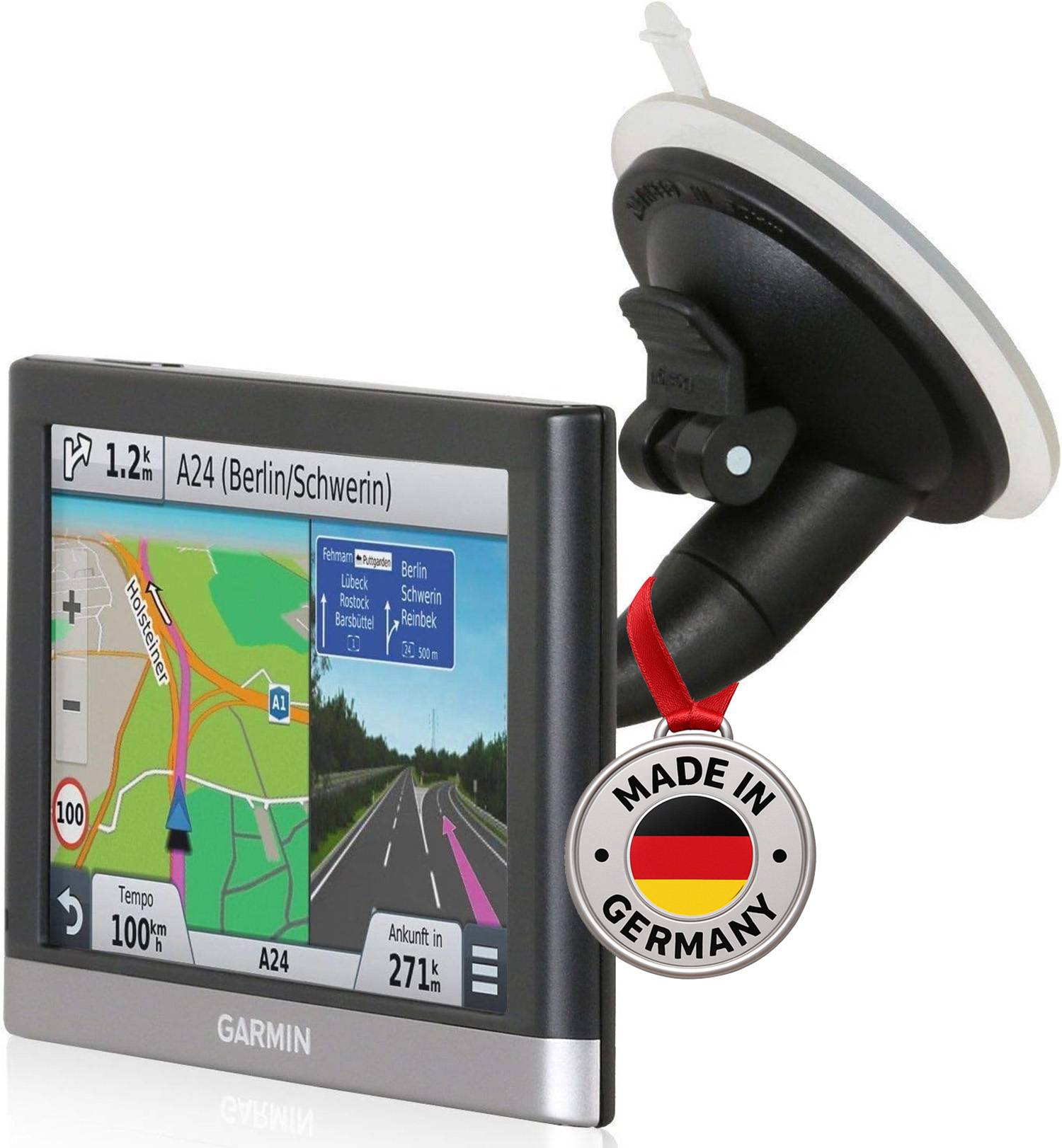 Wicked Chili KFZ-Halterung für Garmin nüvi, zumo und dezl -Made in Germany - mit Saugnapf / Kugelgkopf / Hebel