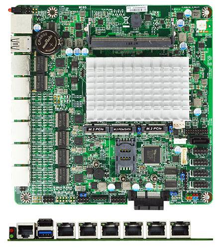 Jetway MI05-00K Thin-ITX (J6412 Intel Elkhart Lake SoC, SIM Slot, 6x LAN, 1* PCIe x1)