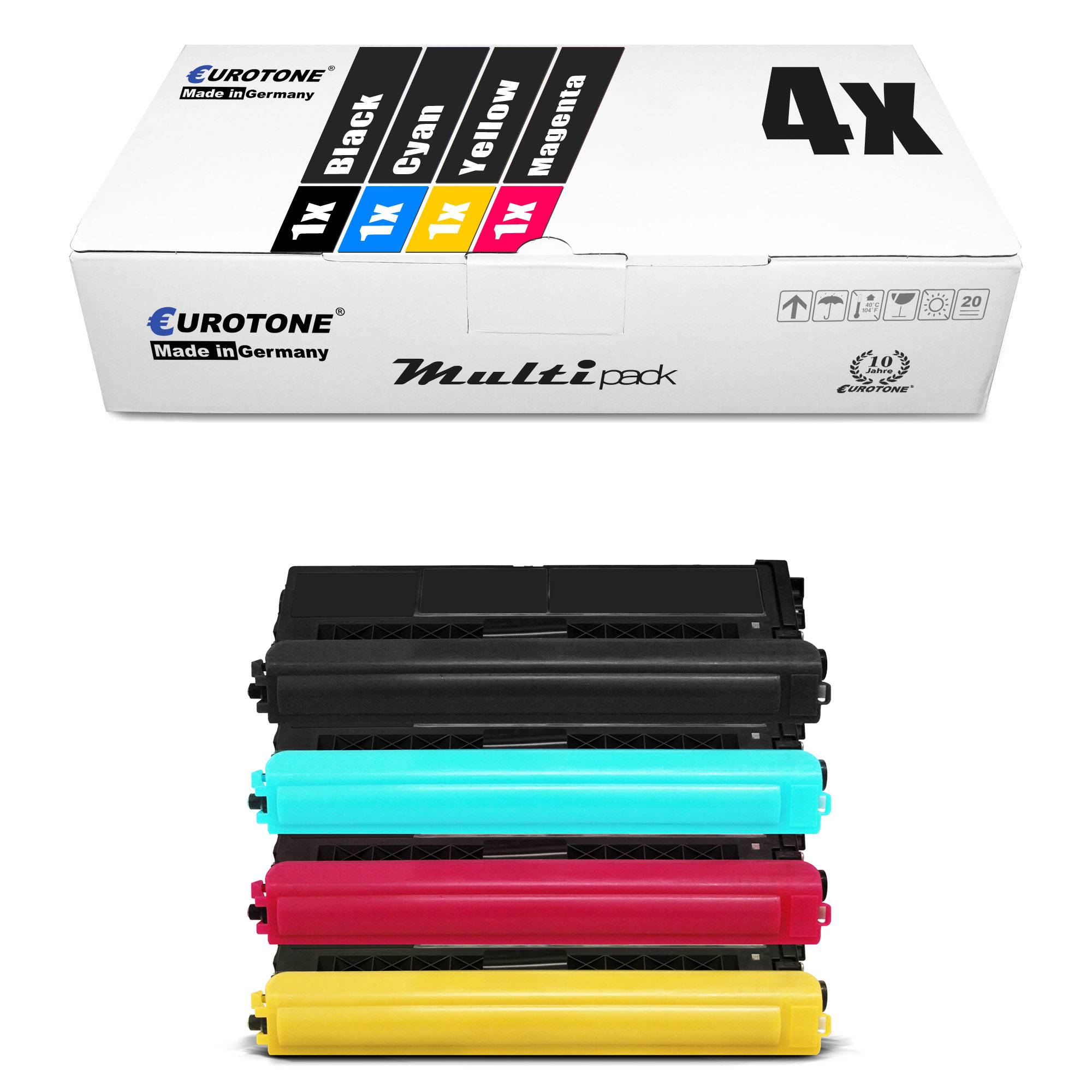 Eurotone 4 Lasertoner ersetzt Brother TN-910BK TN910 TN-910C TN910 TN-910M TN910 TN-910Y TN910