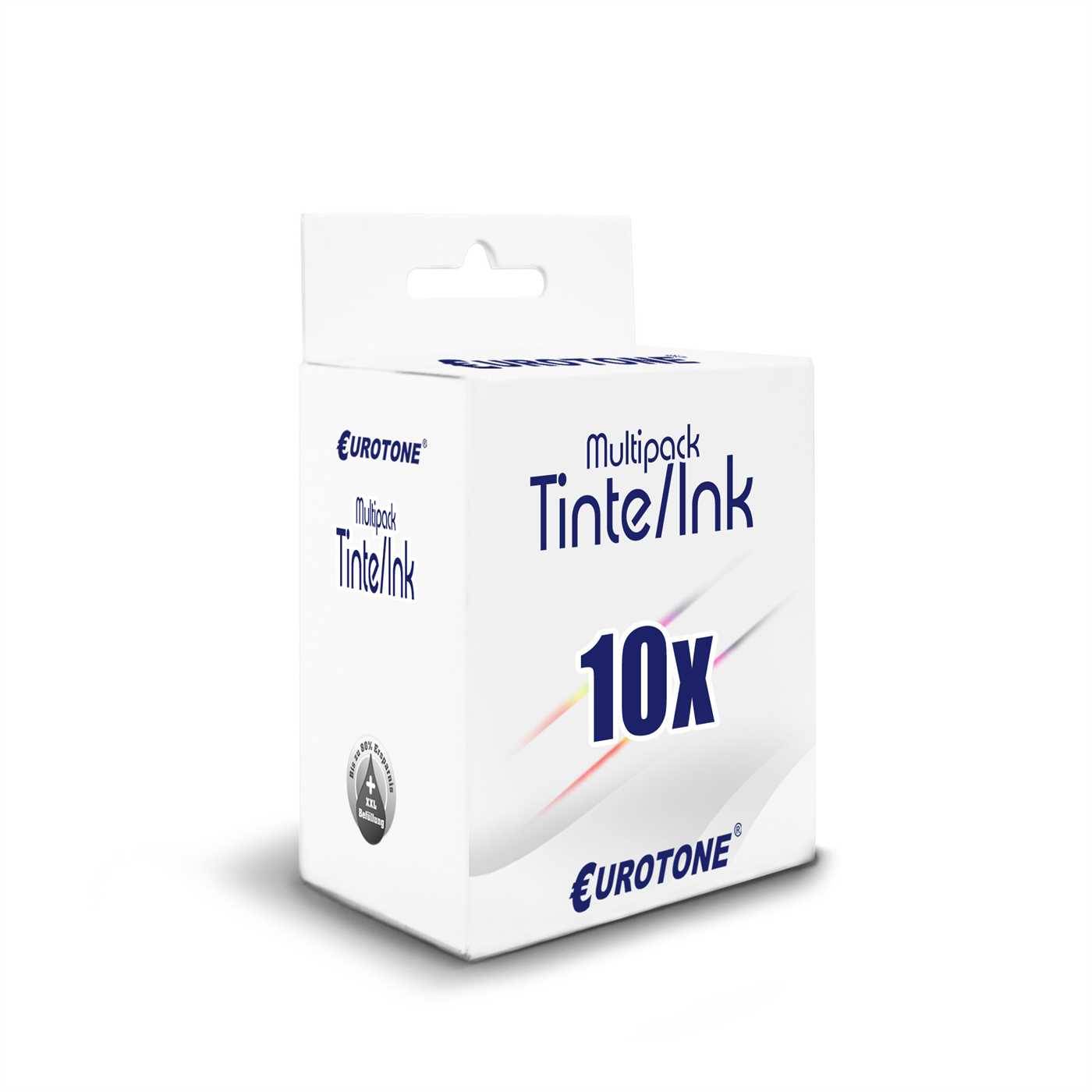 Eurotone 10 Tintenpatronen ersetzt HP C4844A No 10 C4804A No 12 C4805A No 12 C4806A No 12