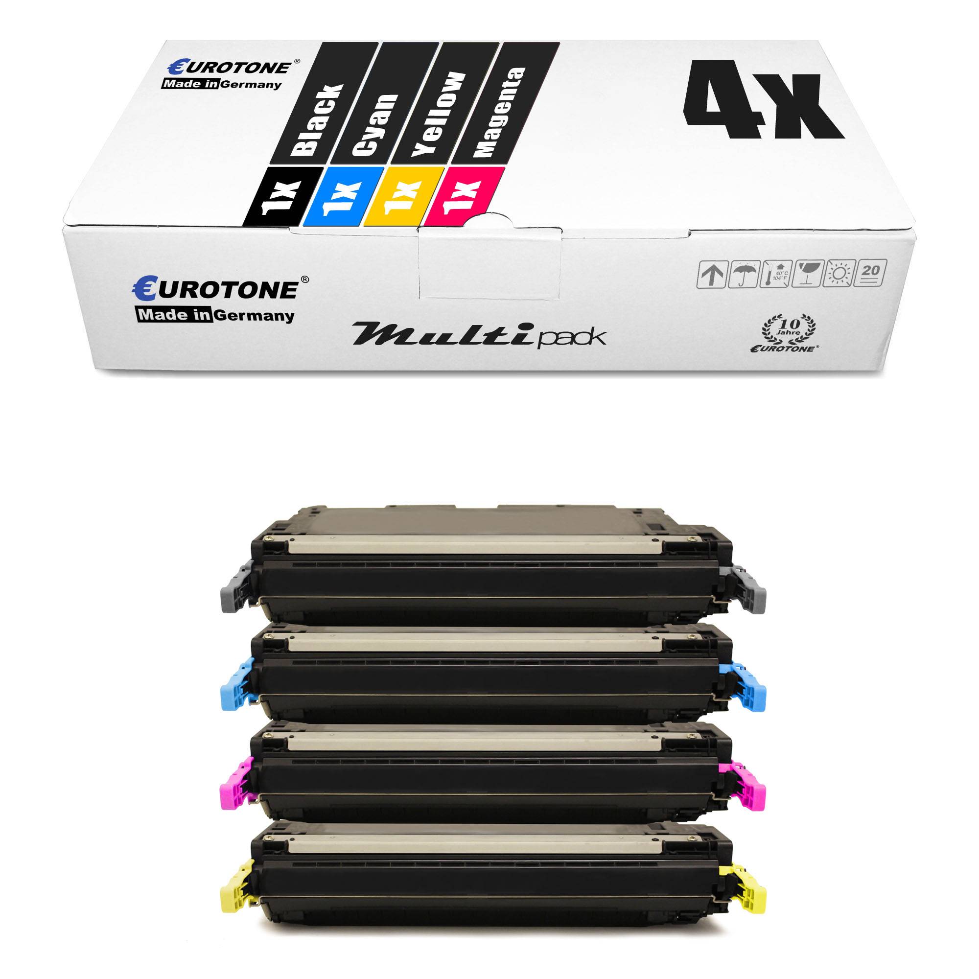 Eurotone 4 Lasertoner ersetzt HP Q5950A 643A Q5951A 643A Q5953A 643A Q5952A 643A