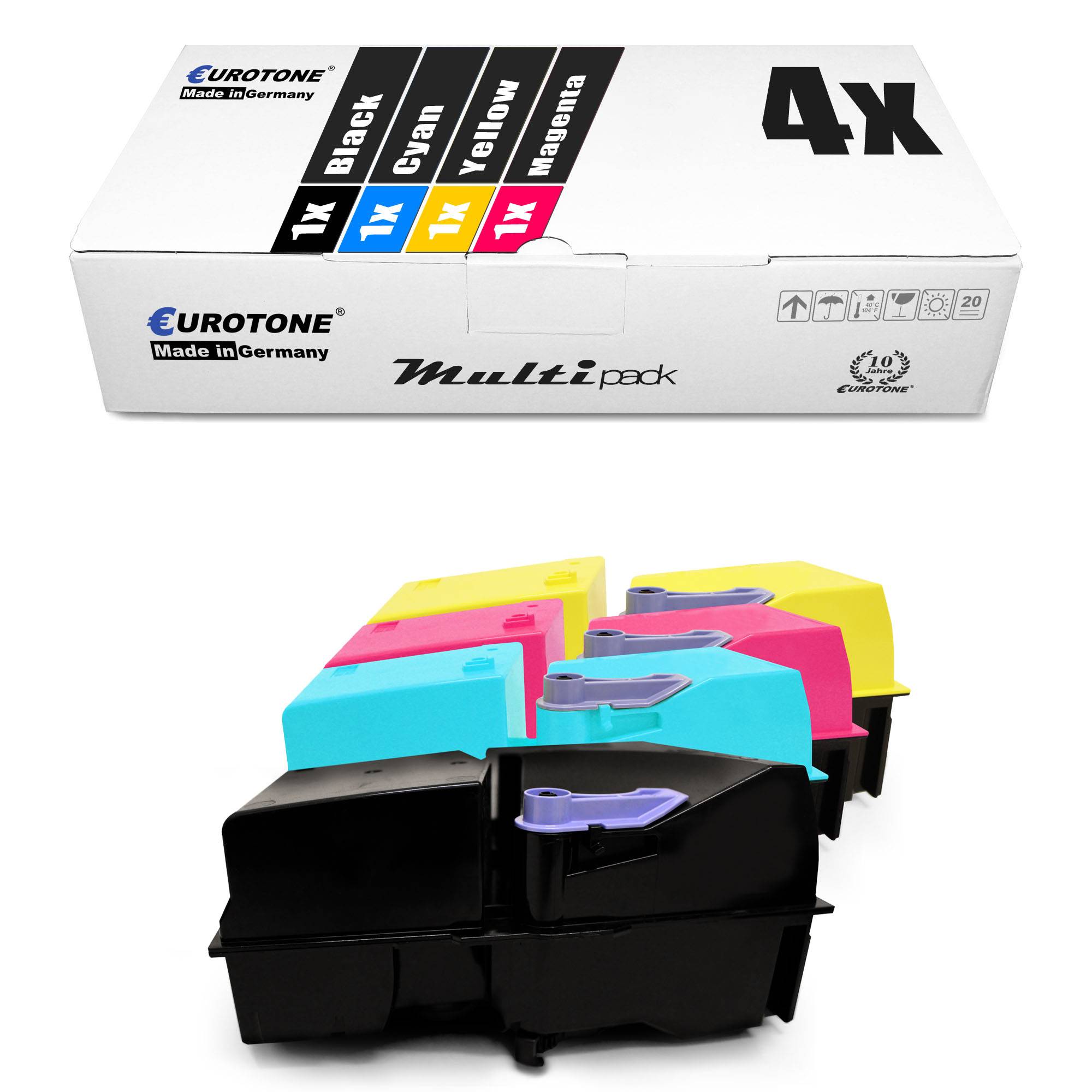 Eurotone 4 Lasertoner ersetzt Kyocera TK-825K 1T02FZ0EU0 TK-825C 1T02FZCEU0 TK-825M 1T02FZBEU0 TK-825Y TK825 1T02FZAEU0