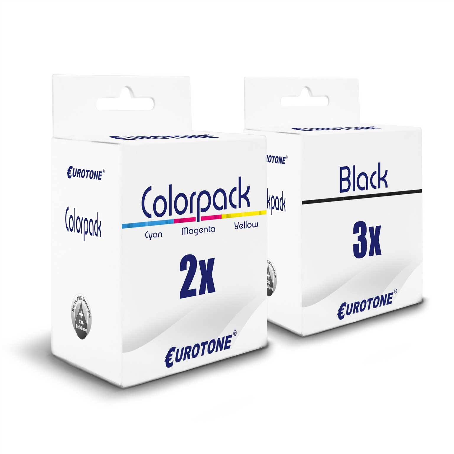 Eurotone 5 Tintenpatronen ersetzt Lexmark NO26 NO27 010N0026E NO16 NO17 010NX217E