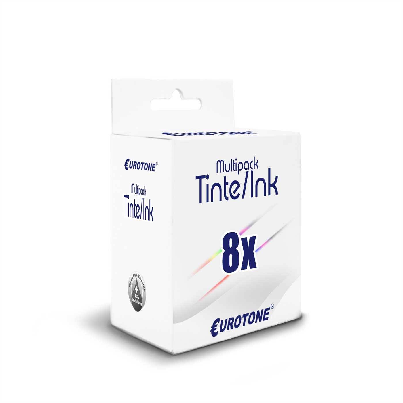 Eurotone 8 Tintenpatronen ersetzt Brother LC-221BK LC-221C LC-221M LC-221Y