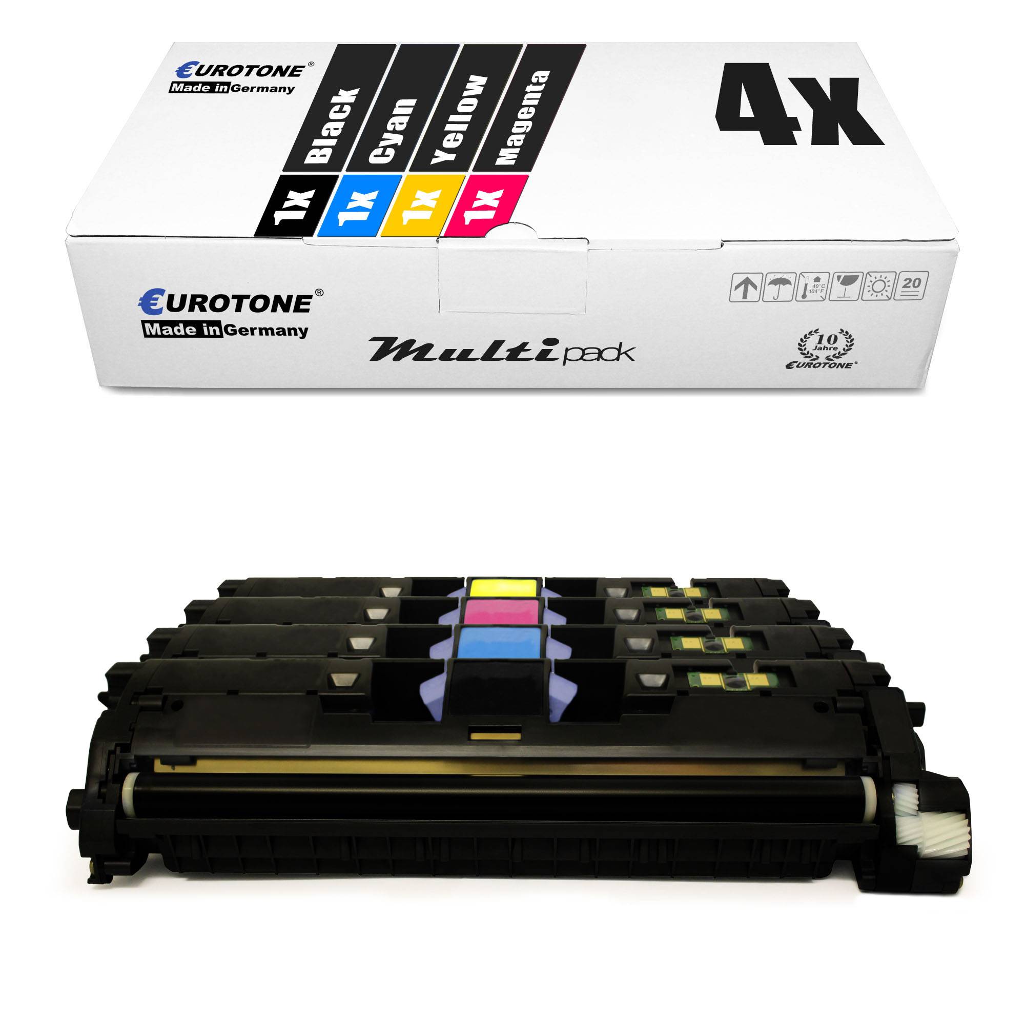 Eurotone 4 Lasertoner ersetzt HP Q3960A 122A Q3961A 122A Q3963A 122A Q3962A 122A