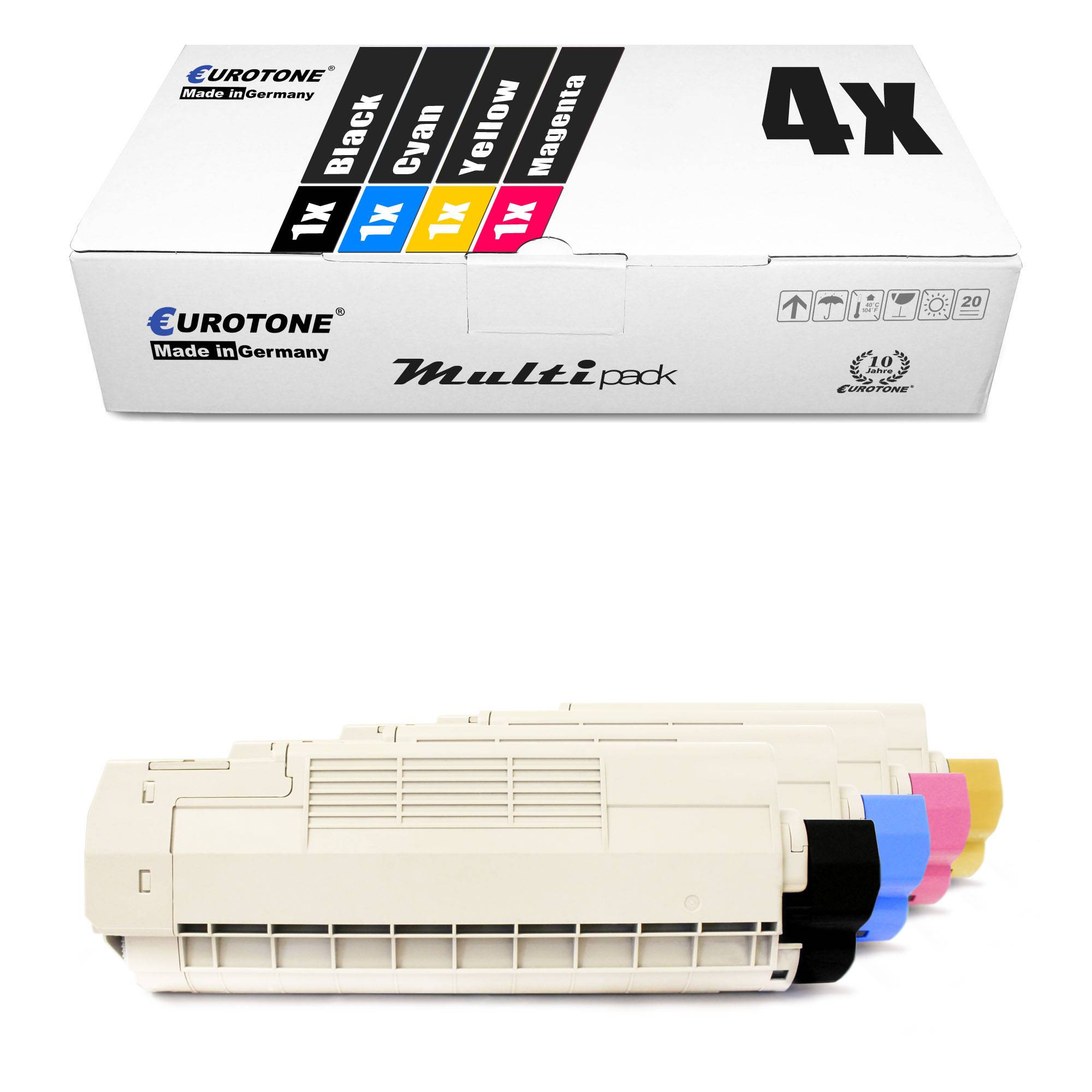 Eurotone 4 Lasertoner ersetzt OKI 46490404 46490607 46490606 46490605